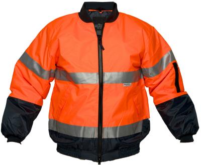 China Hi Vis Two Tone Safety Bomber Jacket with Reflective tape for sale