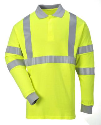 China Hi Vis Long Sleeve Reflective Safety Polo T-Shirt for sale