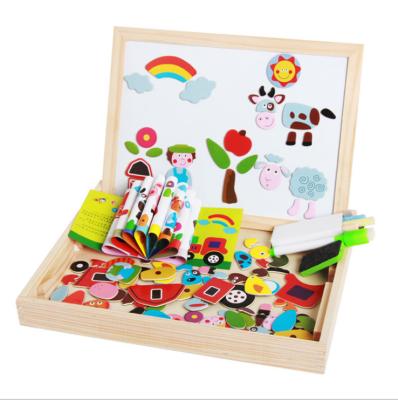 China Cartoon Toy Dispenser Preschool Magnetic Wooden Puzzle For Kids for sale