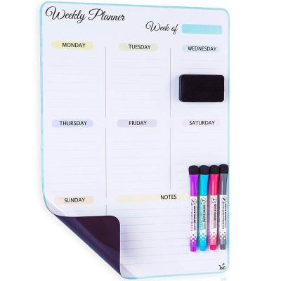 China Waterproof Promotional Vertical Magnetic Items Dry Erase Weekly Planner With Tube Package for sale