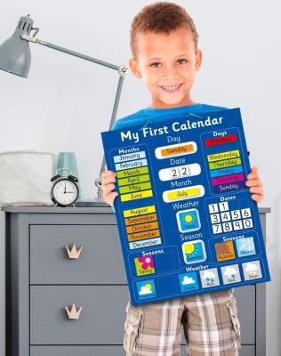 China Magnetic Studying Calendar for Kids Magnetic Hard Board Fridge My First Studying Calendar with Hanging Loop for sale