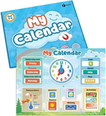 China My First Magnetic Daily Calendar Toy My First Daily Weather Magnetic Educational Calendar for Toddlers for sale