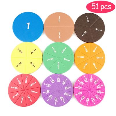 China Washable 51 Piece Circular Splits Kids Early Education Math Toy Without Magnetic for sale