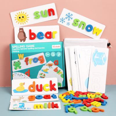 China Preschool Learning Promotion Wooden Alphabet Letter Learning Cards Bundle for sale