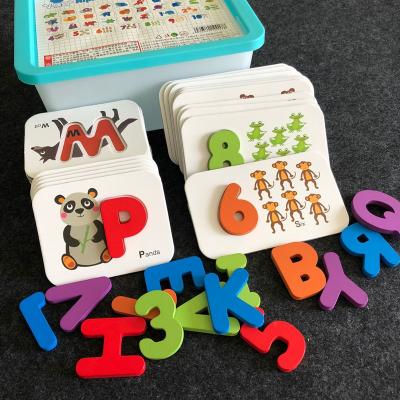 China Early Education Baby Puzzle Children Cognitive Teaching Aids Children Identify Letters Digital Matching Puzzle 2310 for sale