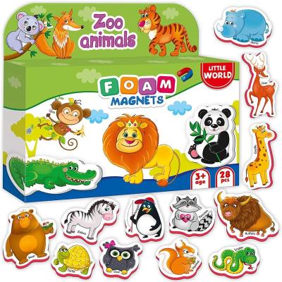 China For Children Playing Magnets Animal Kids Refrigerator Plush Foam Educational Toys For Toddlers Children for sale