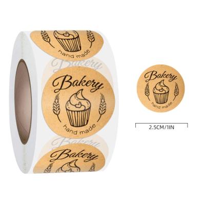 China OEM Kraft Paper Printing Logo Kraft Round Label Packaging Waterproof Custom Color Roll Sticker for sale