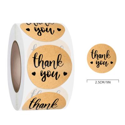 China Custom Logo Roll Sticker Kraft Round Label Packaging OEM Paper Printing Waterproof Factory Packaging for sale