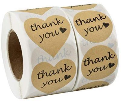 China Waterproof Kraft Paper Thank You Labels for sale