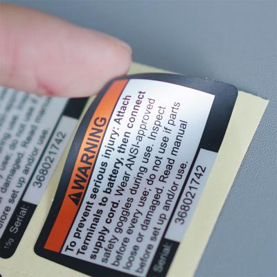 China Waterproof custom own brand export carton packaging warning instructions self adhesive labels roll up stickers for sale