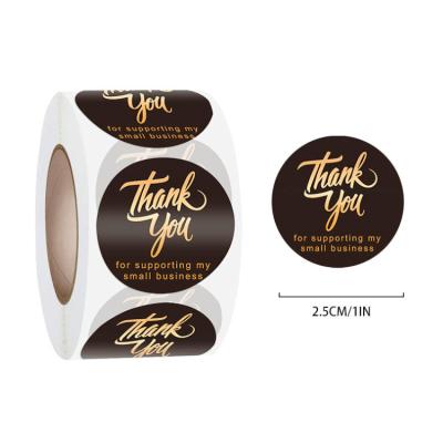 China Waterproof Hot Selling Thank You Small Business Stickers Small Size Black Printed Foil Labels, Rolls, Leaflets for sale