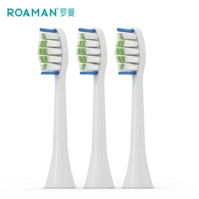 China Hotel Wholesale Dupont Toothbrush Nylon Head 3 Pieces Replaceable Toothbrush Heads for sale