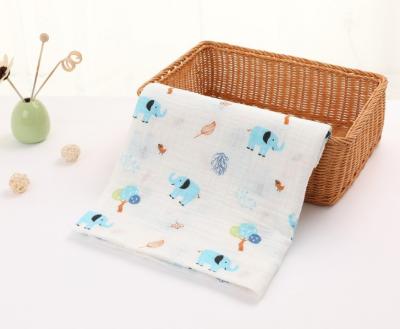 China Anti-Static Baby Gift Super Soft Muslin Baby Blankets 2 Layers 100% Cotton Muslin Wrap Blankets for sale