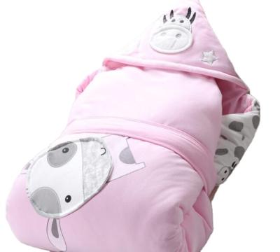 China Simple Newborn Baby Wraps 100% Soft Warm Thick Blanket Winter Cotton Stroller Envelope Sleeping Bag For Girls Boys for sale