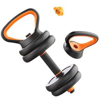 China LUHONG Eco-Friendly 6 in 1 Adjustable Dumbbells 40KGS Sets Barbell Kettlebells Pump Exercise Combination for sale