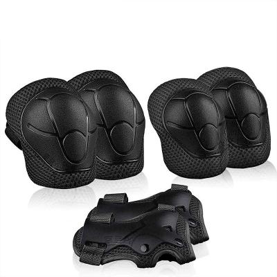 China Skateboard Protective Gear Wrist Guard Knee Pad Elbow Support Protector Set Breathable Elasticity Adjustable Kids 6pcs for Skating Riding Recycling for sale