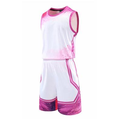 China Newest Antibacterial Wholesale Custom Basketball Apparel Basketball Tank Top And Shorts Design Sublimation Basketball Uniform for sale