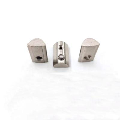 China Wholesale Accessories Aluminum Nuts Heavy Industry Profile Spring Slot Nickel Plated Half Round Elastic Nuts for sale