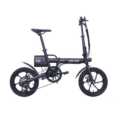 China CMS-F16 Alloy City Bike 36V250W Rear Drive Aluminum Ebike LED Front Light 50Km/h Motor Folding Electric Bicycle for sale