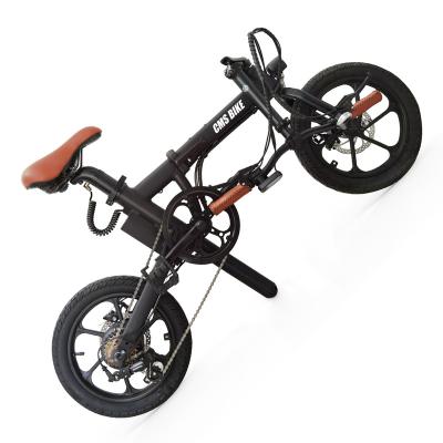 China Alloy KMC CMSTD-16ZG City Folding Aluminum 36v Electric Bike 16 Inch Seat Tube Battery Long Range 250w 32KM/H Foldable Adult Electric Bicycle for sale