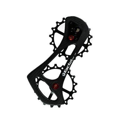 China KACTUS TECH Road Bike Carbon Fiber Derailleur Steel Cage With Ceramic Oversized Pulley 17T 17T Bottom Pulley for sale