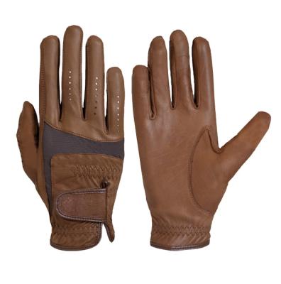 China Ventilation super soft cabretta leather riding gloves / equestrian new design breathable riding gloves for sale