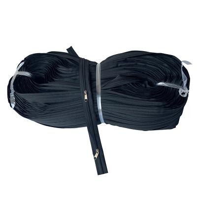 China Automatic Lock Factory Price 3# Long Chain Open End Atuo Lock Black Nylon Zipper for sale