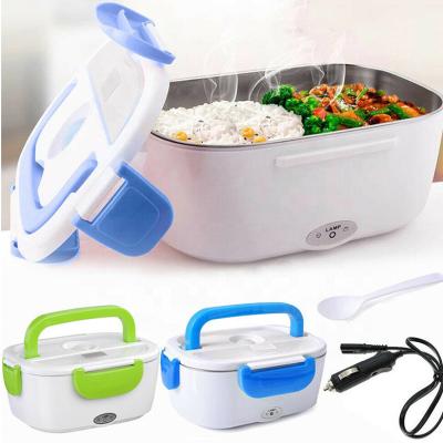 China Business Household 2-In-1 Portable Lunch Box Sets Safe Stainless Steel Food Warmer Electric Lunch Box With Carry Bag for sale