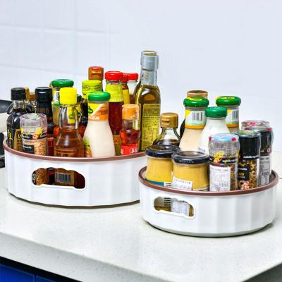 China Stocked Wholesale Lazy Susan Rotation Spice Rack Kitchen Storage Turntable For Cabinet for sale