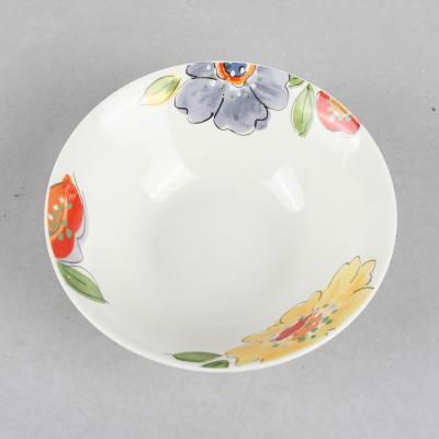 China Viable Wholesale High Quality Daily Round Customized Pattern Mordern Porcelain Use Porcelain Dinner Dishes Ceramic Tableware Dishes for sale