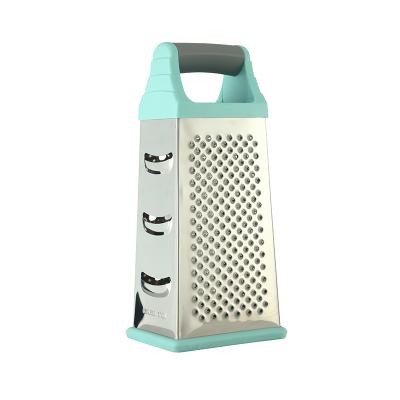 China Sustainable Multifunction Professional Stainless Steel Box Grater 4 Sided Vegetable Cheese Grater for sale