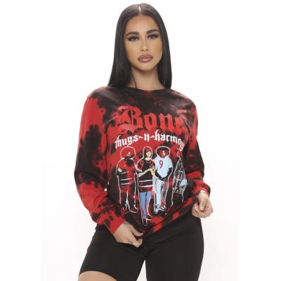 China custom long sleeve t-shirt Anti-wrinkle shirts women's t-shirt DTG printing crewneck long sleeve polyester for sale