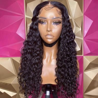 China Free Shipping Water Wave Water Wave Lace Front Wig Baby Hair 13*4 hd lace wigs 100% raw brazilian hair deep wave wigs for black women for sale