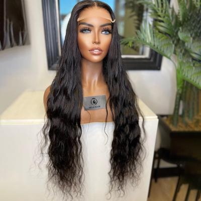 China Peruvian Natural Wave Wigs Lace Front Wig With Baby Hair Human Hair 360 Inch Wig Natural Wave Front Virgin Human Hair Long 40 for sale