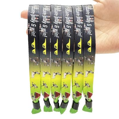 China Cheap custom full color fabric woven elastic wristband polyester wristband sublimation sports basketball festival party/event party/music concert/promotion printing for sale