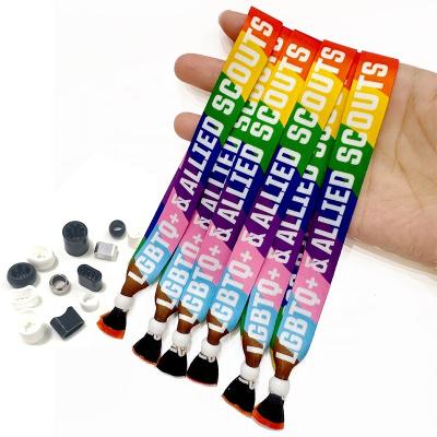 China Promotion Giftts/high quality event festival wristbands party/concert promotion/Heat-transfer printing polyester wristbands/fabric wrist bands for sale