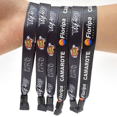 China Party/Event/Music Concert/Concert Event One Time Custom Logo Print Promotion Sublimation Use Wrist Band Woven Fabric Festival Wristbands for sale