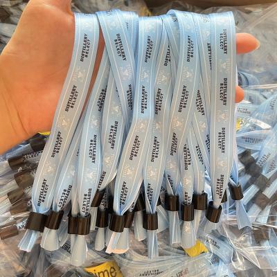 China Custom Party/Event/Music Concert/Barrel Lock Promotion Party Wristband Satin Cloth Wristband Festival Concert Admission Ticket Event Wristbands for sale