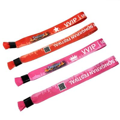 China Professional Custom Party/Event/Music Concert/Promotion Rfid Wristband Nfc Ticket VIP Festival Wrist Bands Woven Fabric Wristbands With QR Code for sale