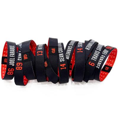 China Red Fashion Customized Polyester Woven Elastic Wristband Elastic Wrist Bands Fashion Goods Durable Sublimation Fabric for sale