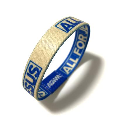 China High Quality Customized Customized Sublimation Printing Logo Polyester Elastic Wristband For Events Eco-friendly for sale