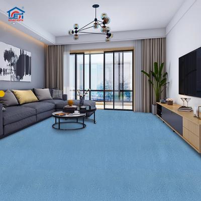 China Waterproof Blue Self-adhesive Bedroom Decor DIY Stickers Office Floor Roll Wallpaper Vinyl Wall Film for sale