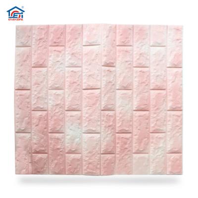 China 3D Modem PE Foam Wall Stickers Brick Bedroom Decor Waterproof Self Adhesive Wallpaper Wall Panel For Living Room Kitchen TV Backdrop for sale