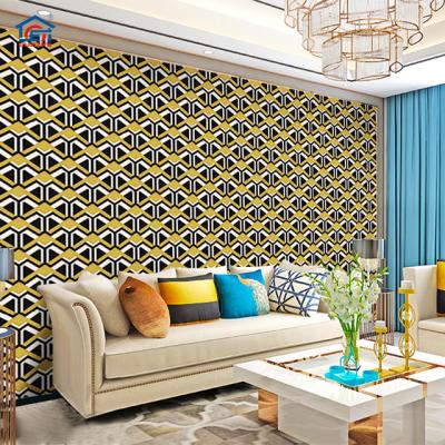 China 0.53x10m Modern Luxury Geometric Wall Paper Roll Wallpaper Modern Design Bedroom Living Room Background Home Wall Decor for sale