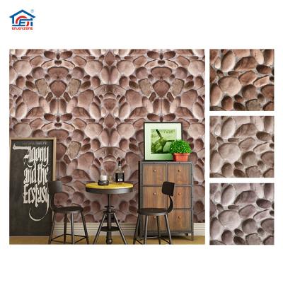 China Modern Wholesale 0.53x10m PVC 3D Interior Decorative Wallpaper Bedroom Home Decoration for sale