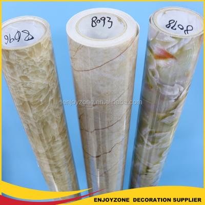 China Self Adhesive Marble Effect PET Stained Glass Metallic Film for sale