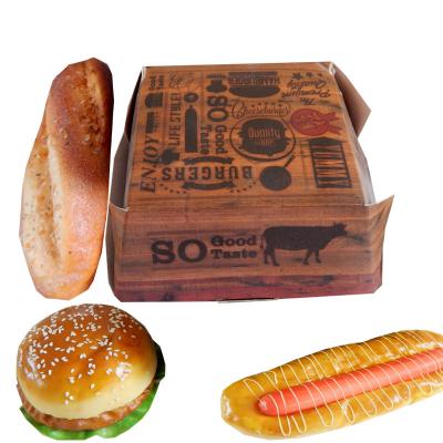 China Recycled Materials Brown Hamburger Donut Bakery Kraft Paper Sandwich Bags for sale