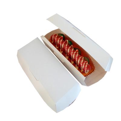 China Biodegradable Custom Disposable Kraft Paper Wrapping Fast Food Hamburger Hot Dog Food Box for sale