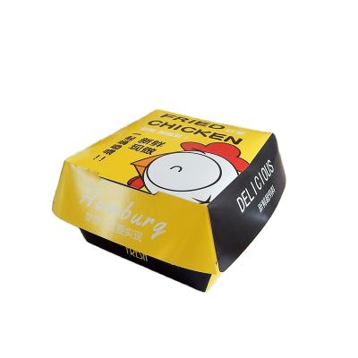 China Disposable Disposable Food Grade Paper Hamburger Cardboard Hamburger Packaging Box for sale