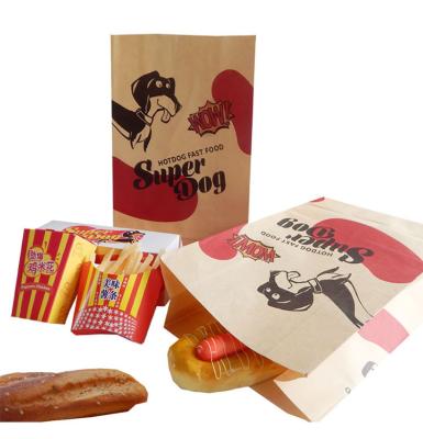 China Recycled Materials Wholesale Food Grade Custom Fried Chicken Packaging Disposable Paper Bag for sale